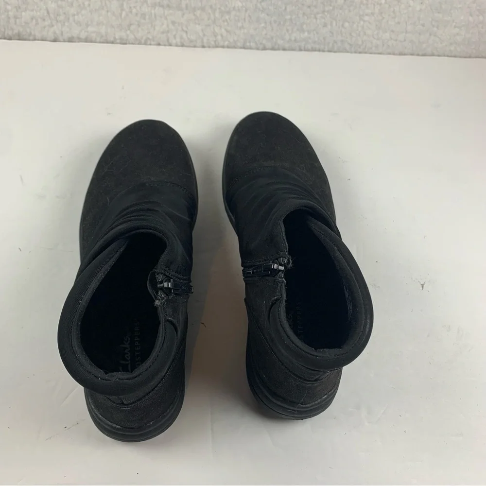 Clarks Womens 6.5 W Cloudsteppers Casual Ankle Boots‎ Black Sillian Tana 7628